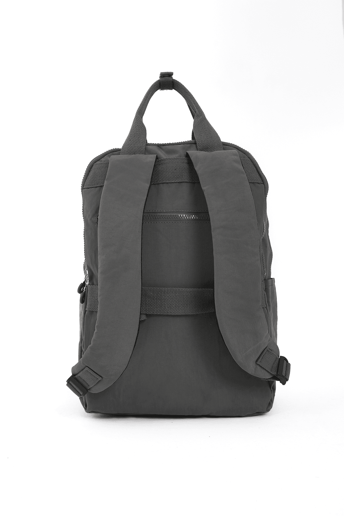 San Unisex Suya Dayanıklı Kumaş Çok Gözlü Laptop Bölmeli Orta Boy Seyahat ve Okul Çantası - KOYU GRİ