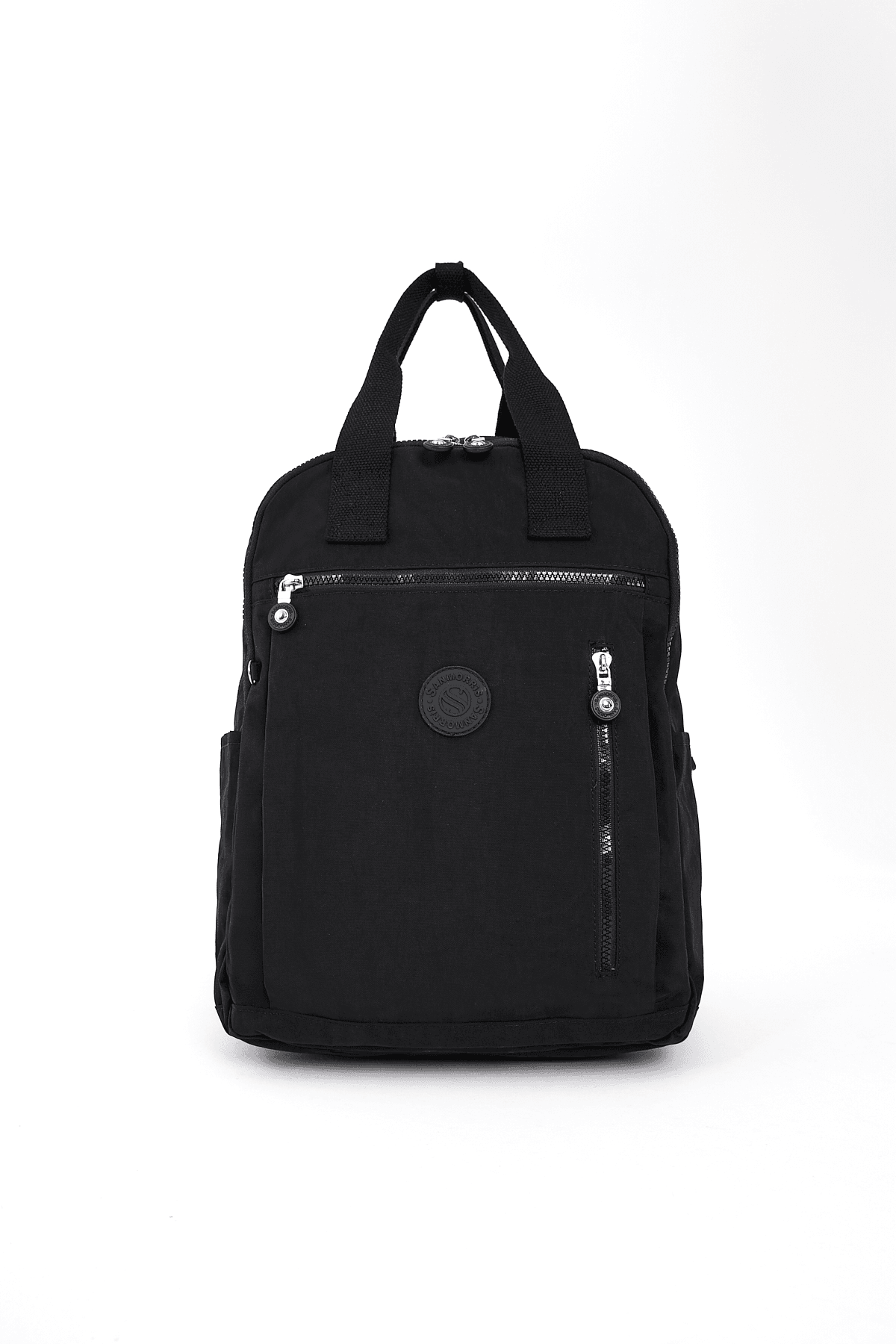 San Unisex Suya Dayanıklı Kumaş Çok Gözlü Laptop Bölmeli Orta Boy Seyahat ve Okul Çantası - SİYAH