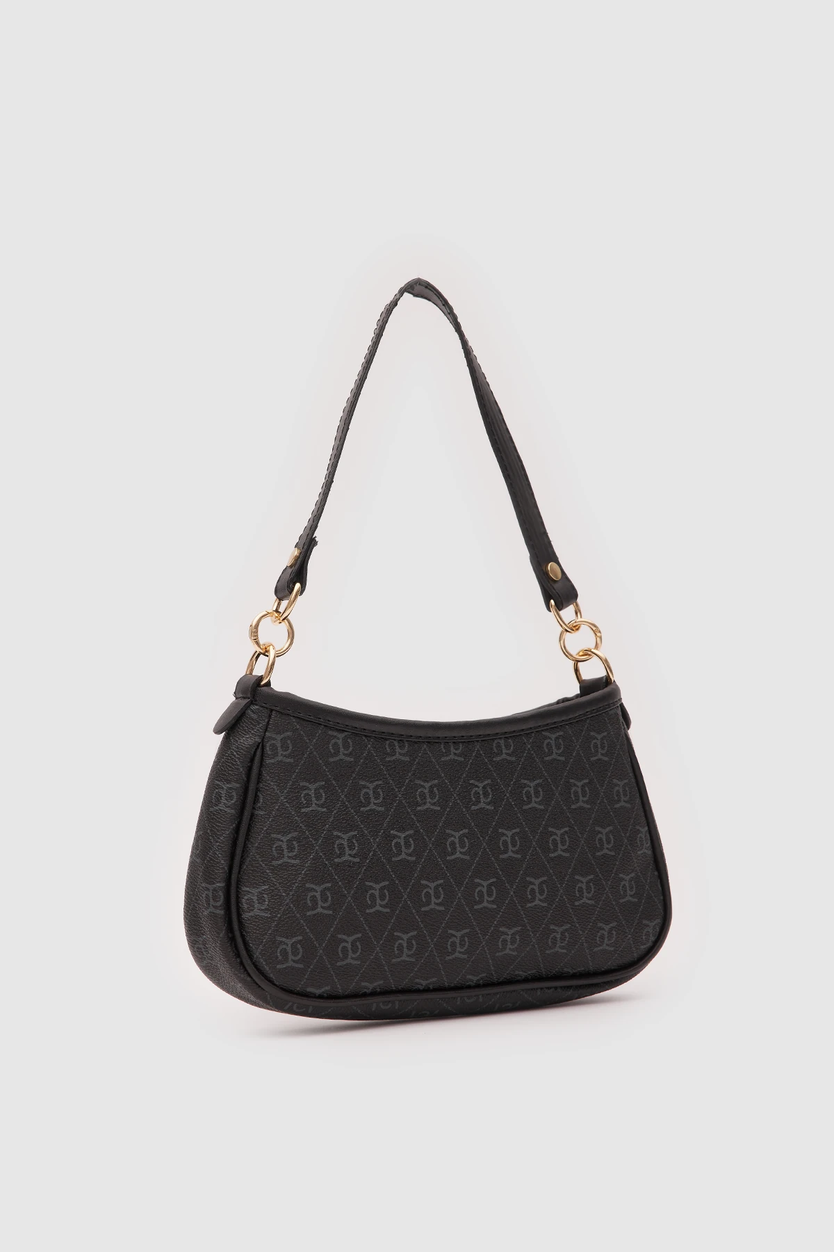 Busra El ve Omuz Çantası - Siyah Gri Çizgili