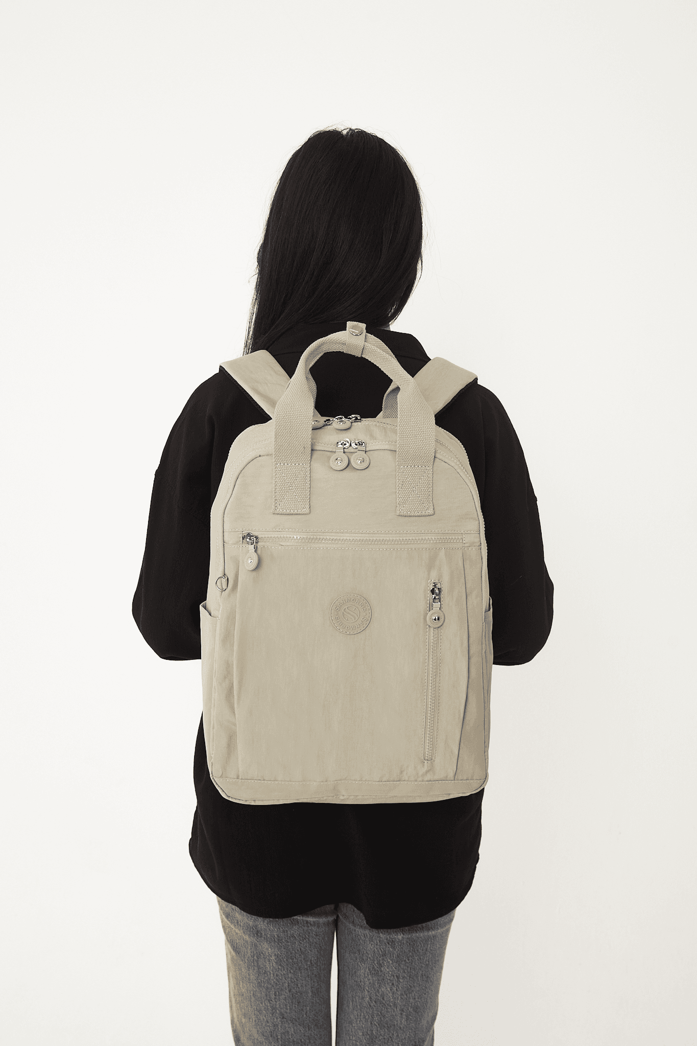 San Unisex Suya Dayanıklı Kumaş Çok Gözlü Laptop Bölmeli Orta Boy Seyahat ve Okul Çantası