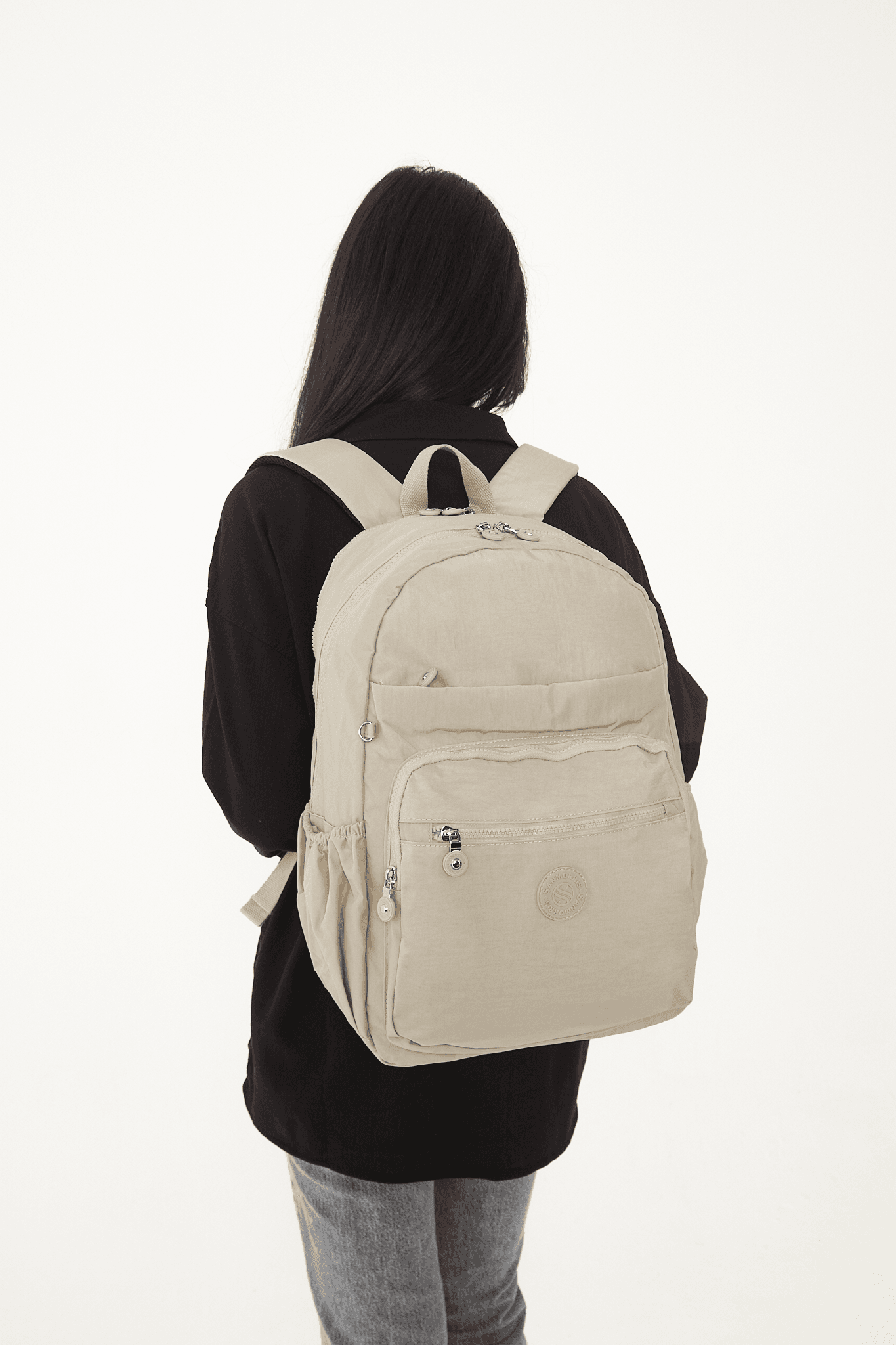 San Unisex Suya Dayanıklı Kumaş Çok Gözlü Laptop Bölmeli Orta Boy Seyahat ve Okul Çantası