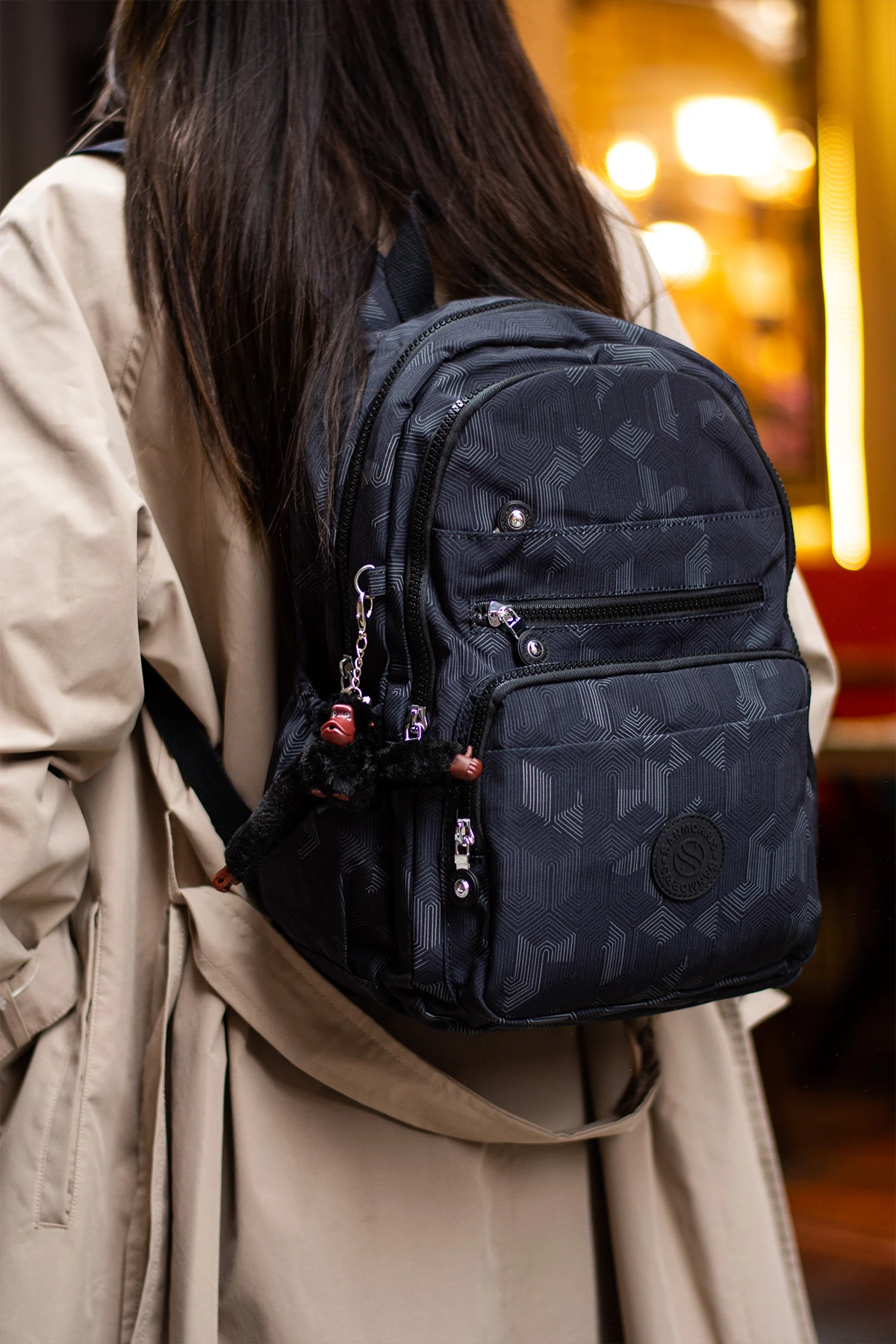 San Unisex Suya Dayanıklı Kumaş Çok Gözlü Laptop Bölmeli Orta Boy Seyahat ve Okul Çantası SAN3001