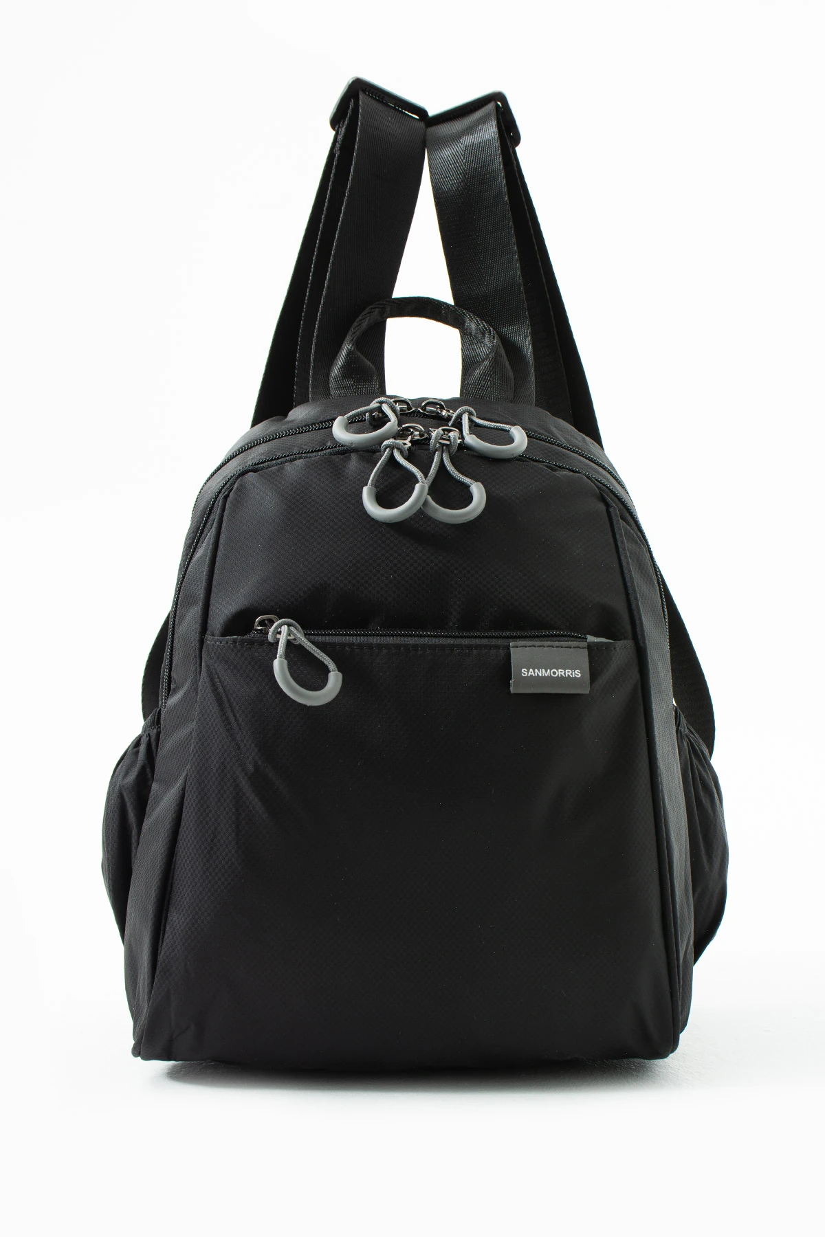 San Suya Dayanıklı Paraşüt Kumaş 4 Gözlü Laptop Bölmeli Seyahat İş Okul Sırt Çantası SAN6009 - SİYAH
