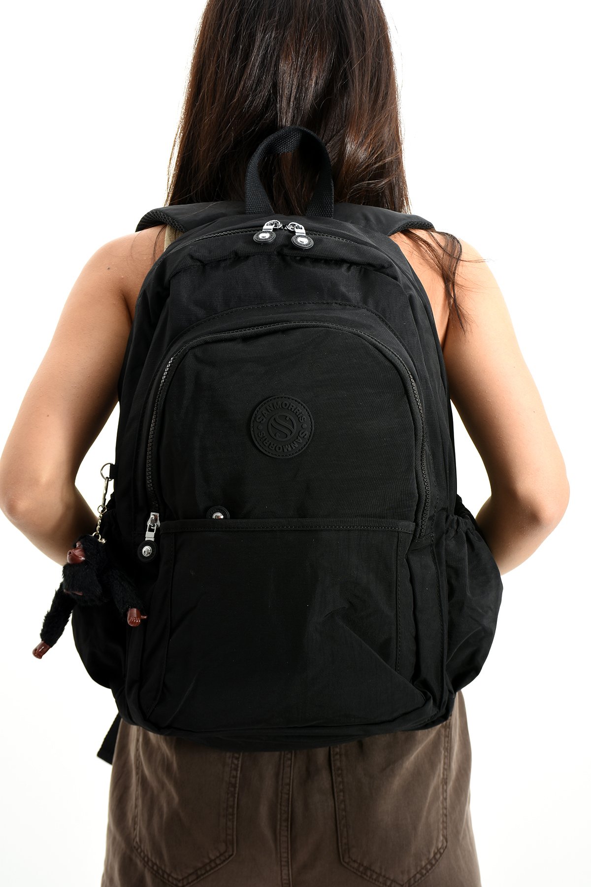 San Unisex Suya Dayanıklı Kumaş Çok Gözlü Laptop Bölmeli Orta Boy Seyahat ve Okul Çantası 