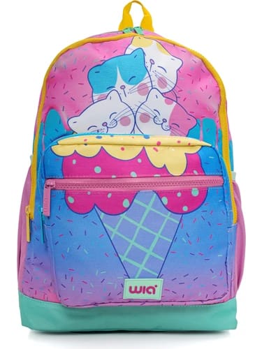 Wia Dondurma Kedi Desenli 3'lü Okul Çantası Seti