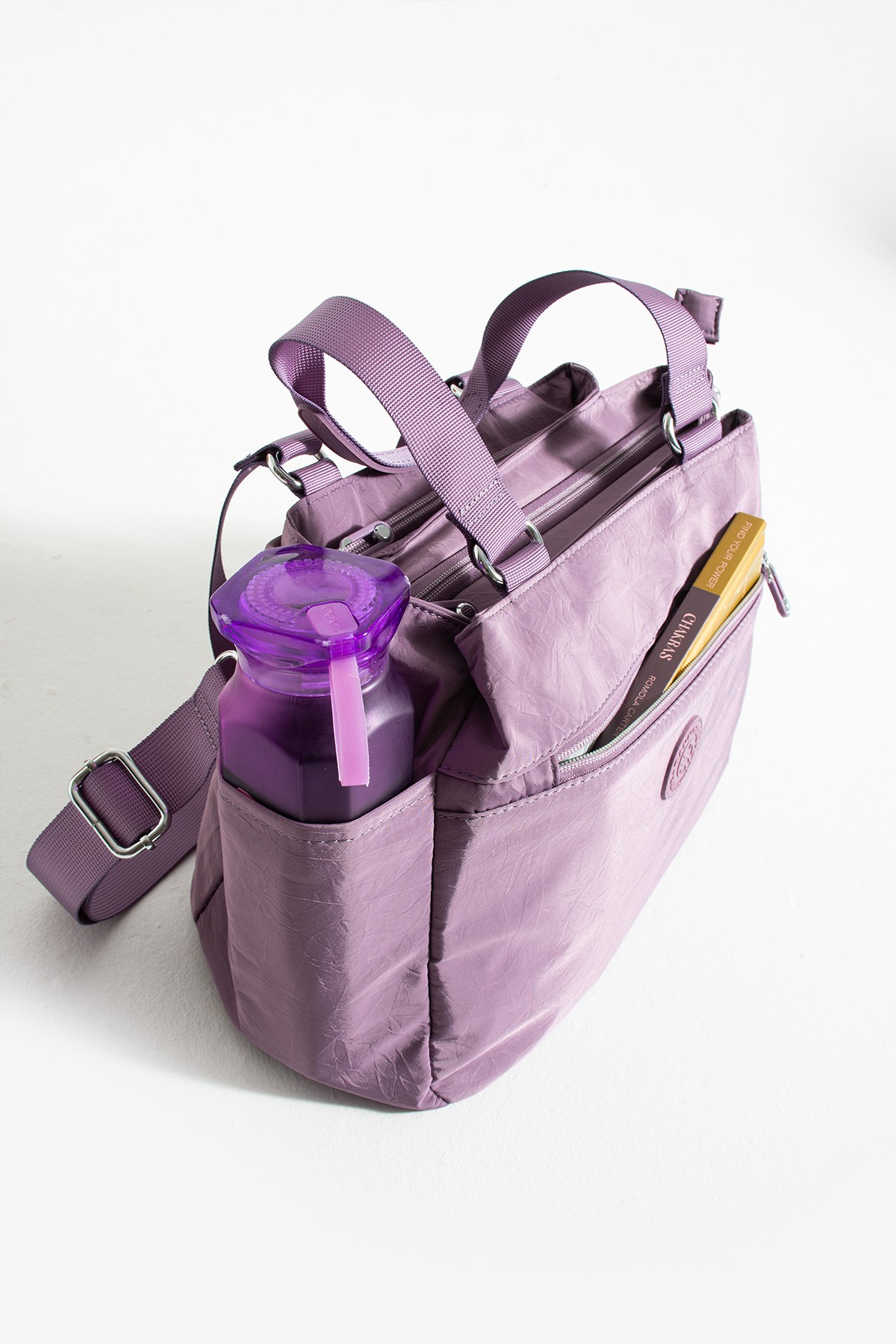 San İthal Hafif Terletmez Paraşüt Kumaş El, Kol ve Çapraz Çanta - KOYU LİLA D.PURPLE
