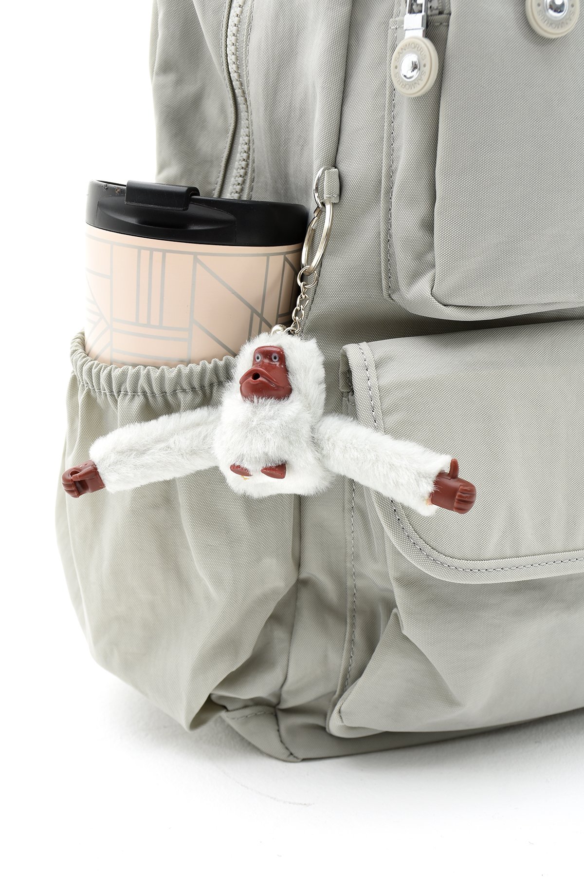 San Unisex Suya Dayanıklı Kumaş Çok Gözlü Laptop Bölmeli Orta Boy Seyahat ve Okul Çantası  - AÇIK GRİ