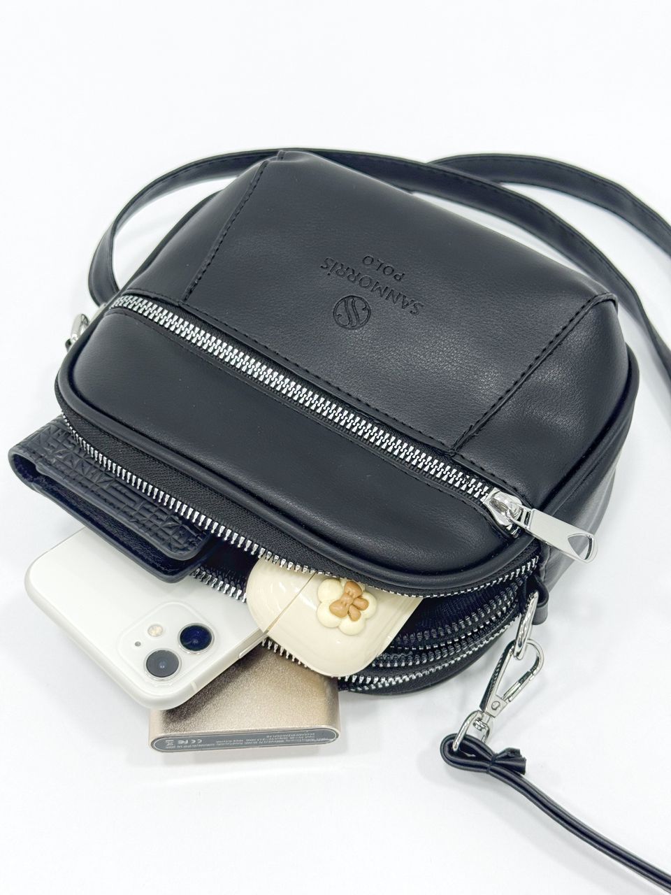 San İthal Suni Deri Çapraz Çanta