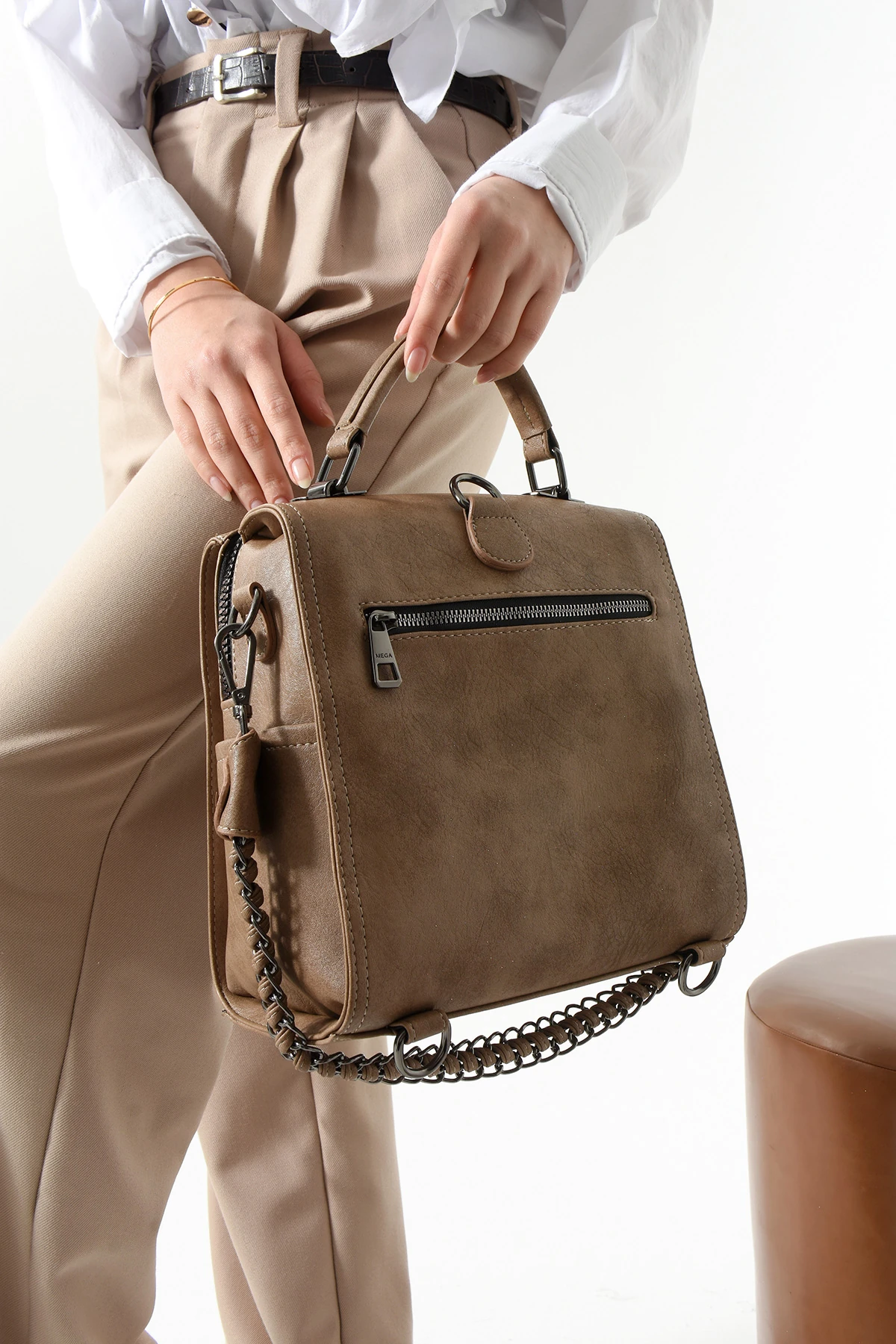 Mega İthal Deri Sırt Çantası