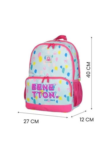 Benetton Kız Çocuk Anaokul Çantası Pembe Turkuaz