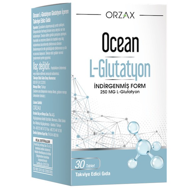 Orzax Ocean L-Glutathione 250 mg 30 Tablet Takviye Edici Gıda