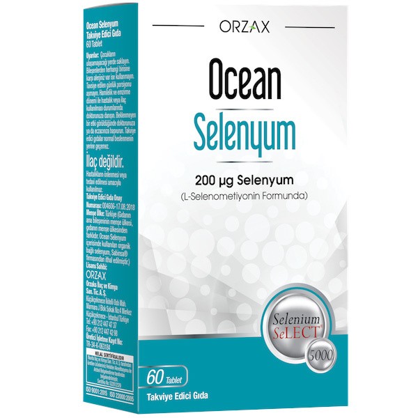 Orzax Ocean Selenyum Takviye Edici Gıda 60 Tablet