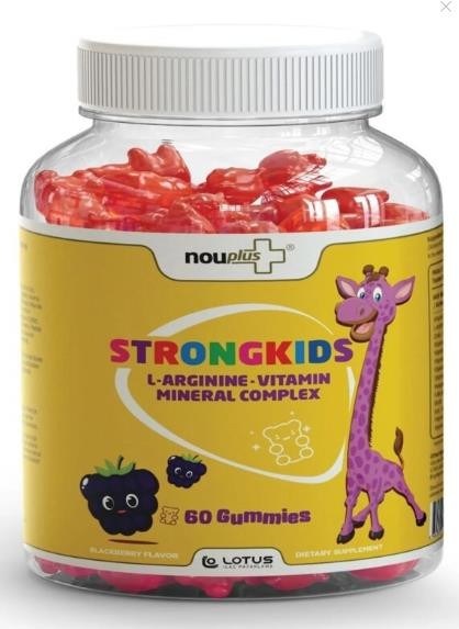 Nouplus Strongkids Gummies Böğürtlen Aromalı Mutivitamin 60 Tablet