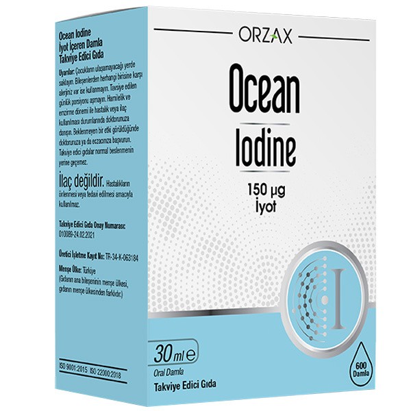 Orzax Ocean Iodine 150 μg İyot Takviye Edici Gıda 30 ml