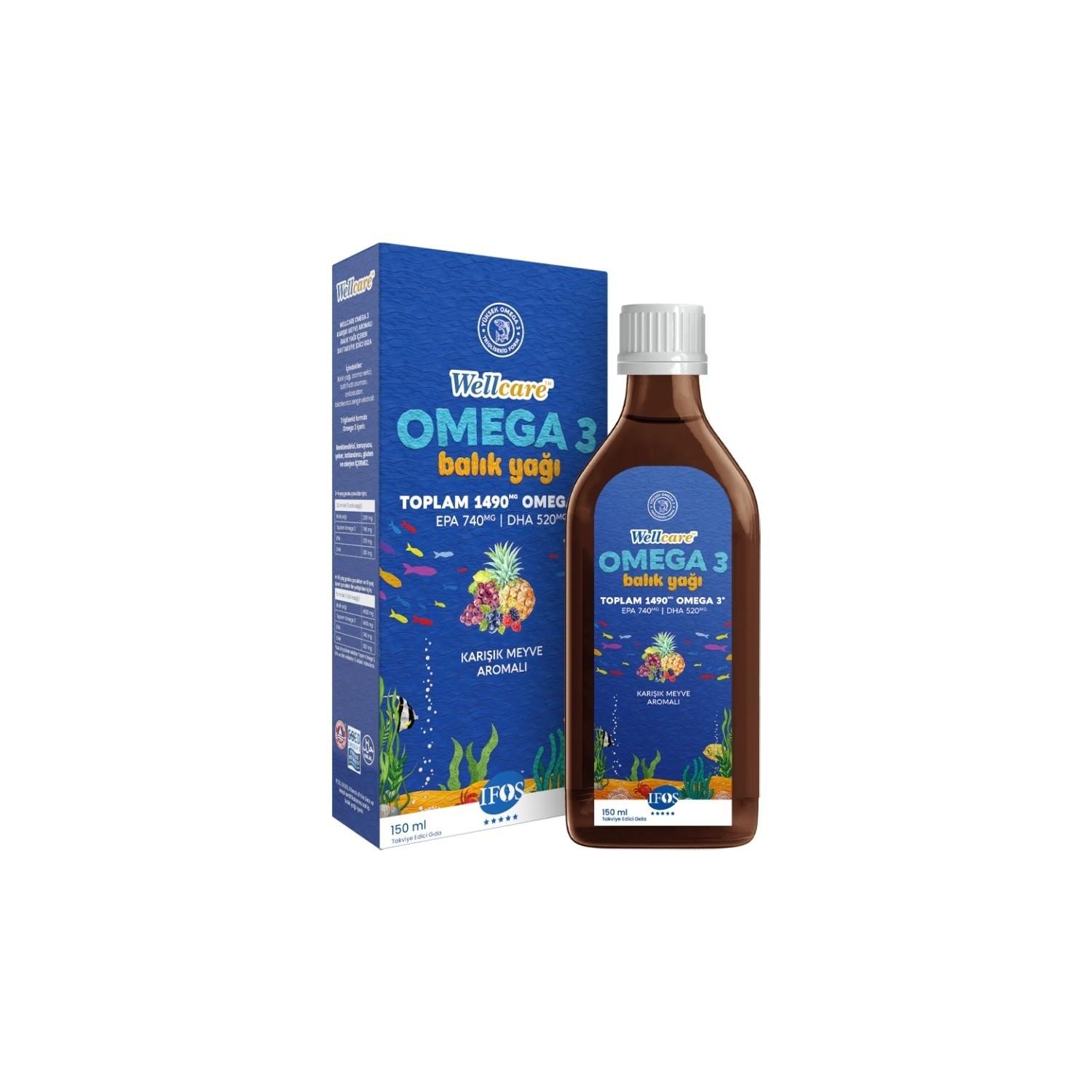 Wellcare Omega 3 Karışık Meyve Balık Yağı