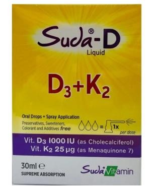 Suda Vitamin Suda-D D3+K2 Takviye Edici Gıda 30 ml