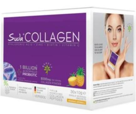 Suda Collagen Takviye Edici Gıda Ananas Aromalı 30 x 10 gr - Toz Saşe