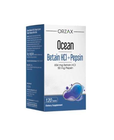 Orzax Ocean Betain HCI+ Pepsin Takviye Edici Gıda 120 Tablet