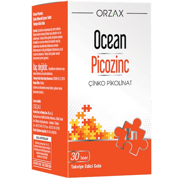 Orzax Ocean Picozinc Takviye Edici Gıda 30 Tablet