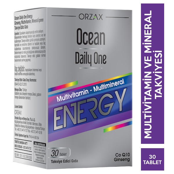 Orzax Ocean Daily One Energy 30 Tablet - Takviye Edici Gıda