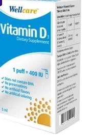 Wellcare Vitamin D3 İçeren Diyet Takviyesi 5 ml 1 Fıs 400 IU
