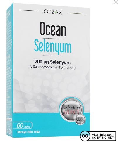 Orzax Ocean Selenyum Takviye Edici Gıda 60 Tablet