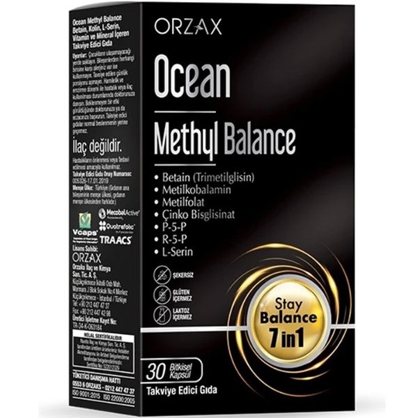 Orzax Ocean Methyl Balance Takviye Edici Gıda 30 Kapsül