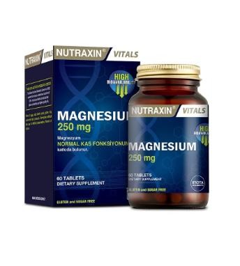 Nutraxin Magnesium Citrate 250 mg Takviye Edici Gıda 60 Tablet