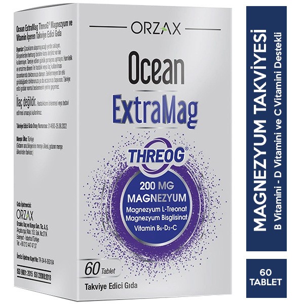 Orzax Ocean ExtraMag Threog Takviye Edici Gıda 60 Tablet