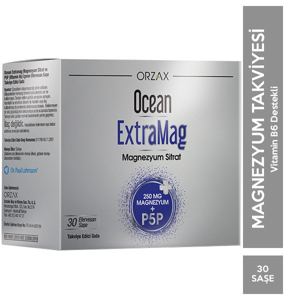 Orzax Ocean Extramag Magnezyum Sitrat 250 mg 30 Saşe