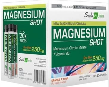 Suda Vitamin Magnezyum Shot 25 ml x 20 Adet