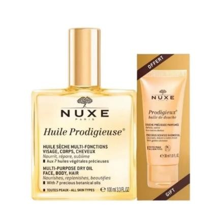 Nuxe Huile Prodigieuse Çok Amaçlı Kuru Yağ 100 ml Duş Jeli 30 ml