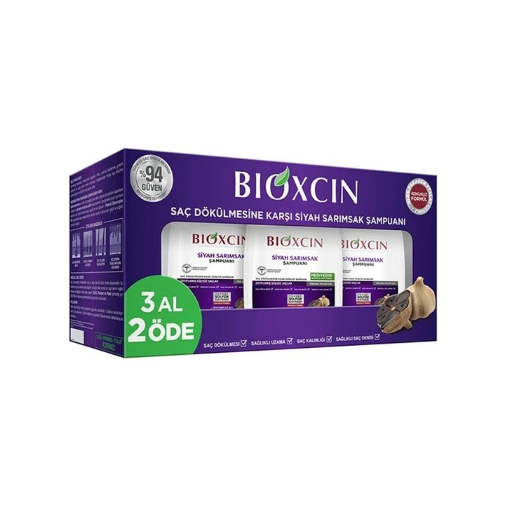 Bioxcin Saç Dökülmesine Karşı Siyah Sarımsak Şampuanı 300 ml | 3 al 2 öde