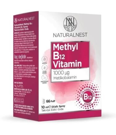 Naturalnest Methyl B12 Vitamin 1000 μg 10 ml Dilaltı Sprey