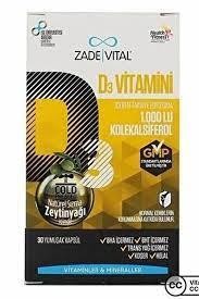 Zade Vital Vitamin D3 30 Yumuşak Kapsül