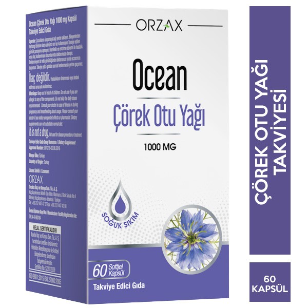 Orzax Ocean Çörek Otu Yağı 60 Kapsül