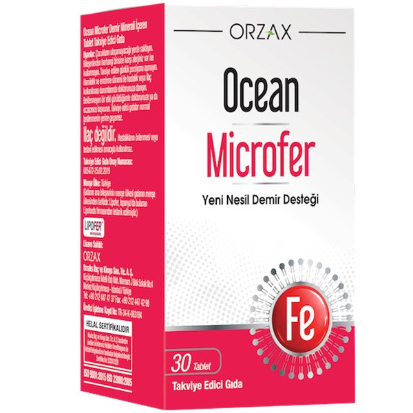 Orzax Ocean Microfer Takviye Edici Gıda 30 Tablet