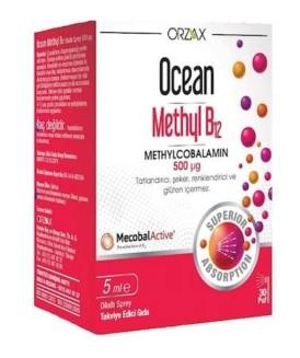 Orzax Ocean 500 µg Methyl B12 Sprey 5 ml