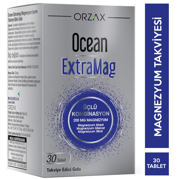 Orzax Ocean ExtraMag Üçlü Kombinasyon 30 Tablet