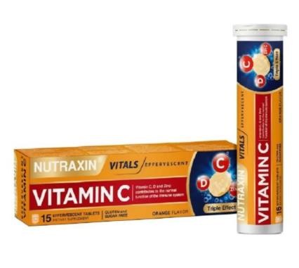 Nutraxin Efervesan - Vitamin C-D-ZINC 15 Efervesan Tablet