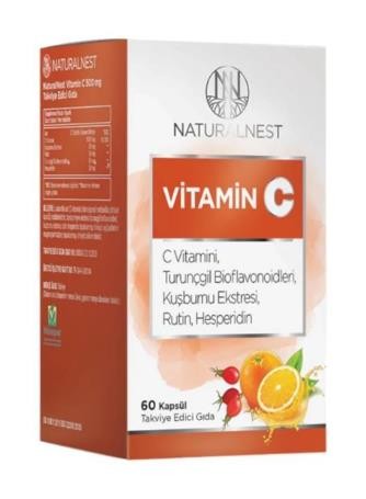 Naturalnest Vitamin C Takviye Edici Gıda 60 Kapsül