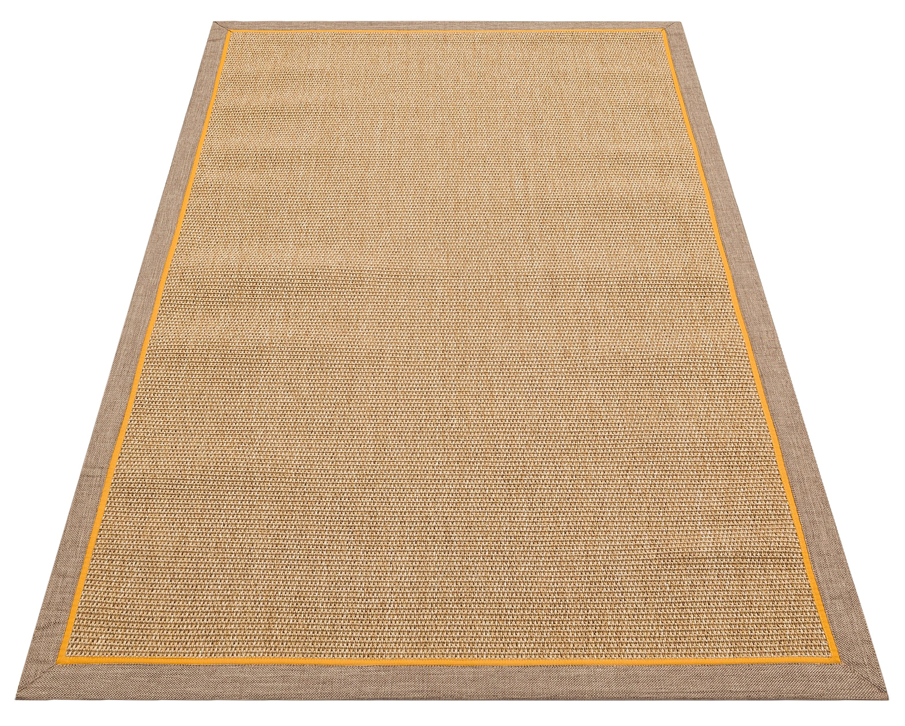 Bordürlü Sisal Serisi Vizon Sarı Bordür Natural Dokuma B3610C