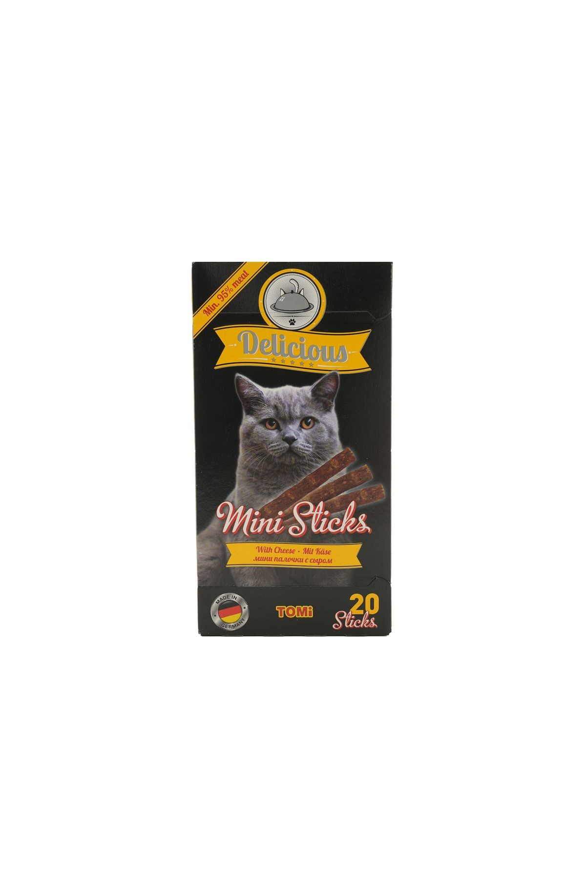 Delicious Mini Sticks – Peynirli & Etli Kedi Ödül Çubuğu – 20’li Paket