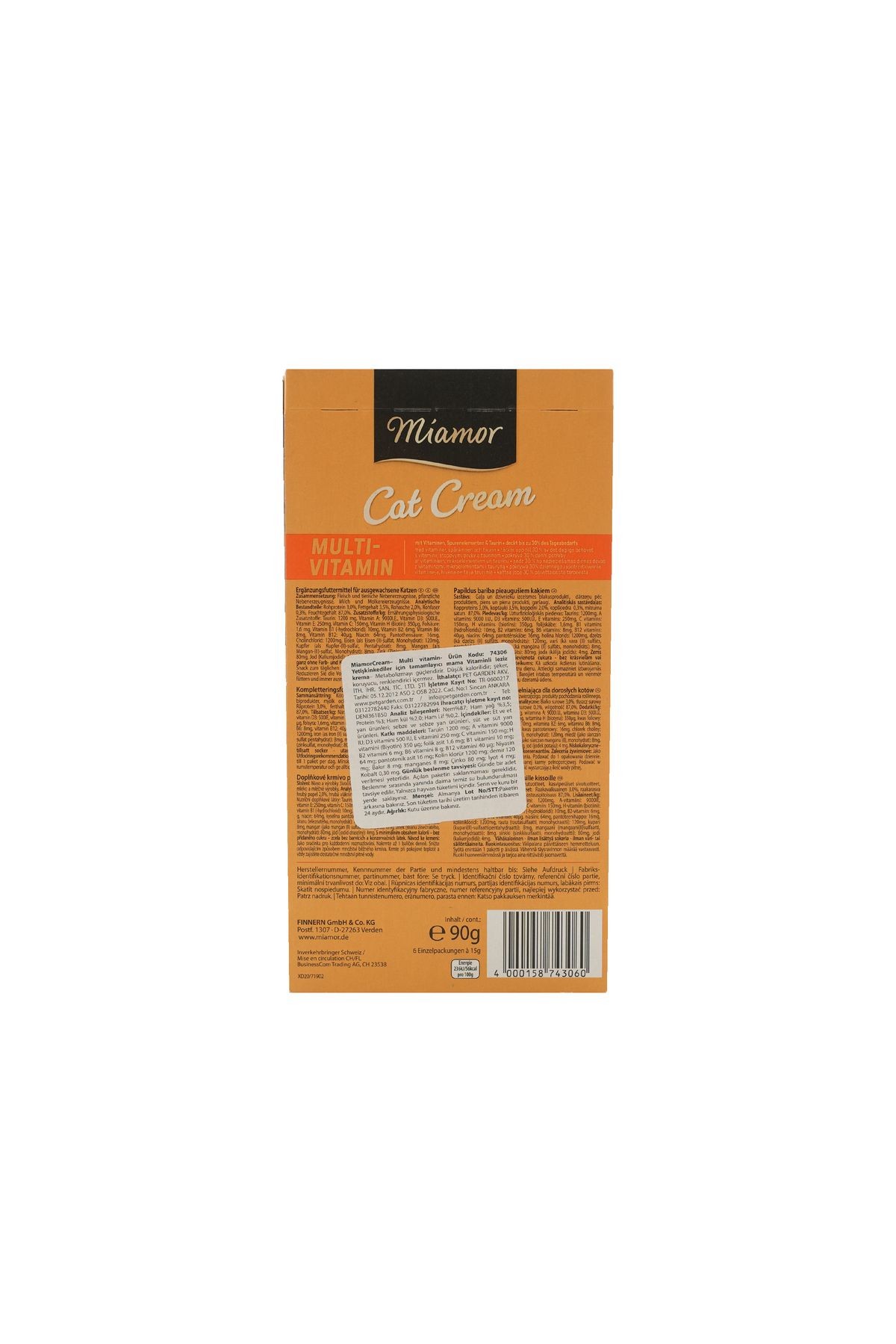 Cat Cream Multi-Vitamin – Kedi Vitamini Krema Ödülü – 6x15 g