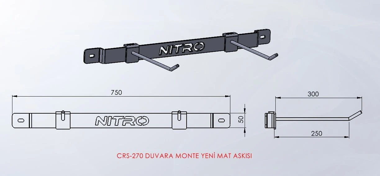 Duvara Monte Yeni Mat Askısı