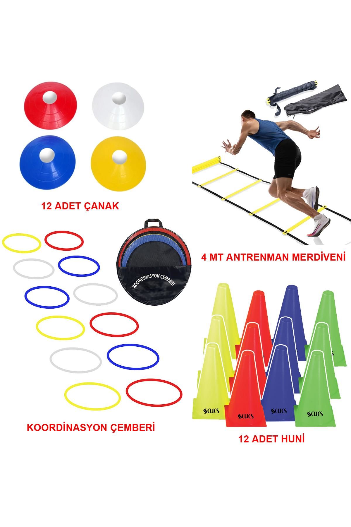 Avessa Antrenman Seti Antrenman Merdiveni 12 Adet Huni 12 Adet Çanak Koordinasyon Çemberi 12 Li
