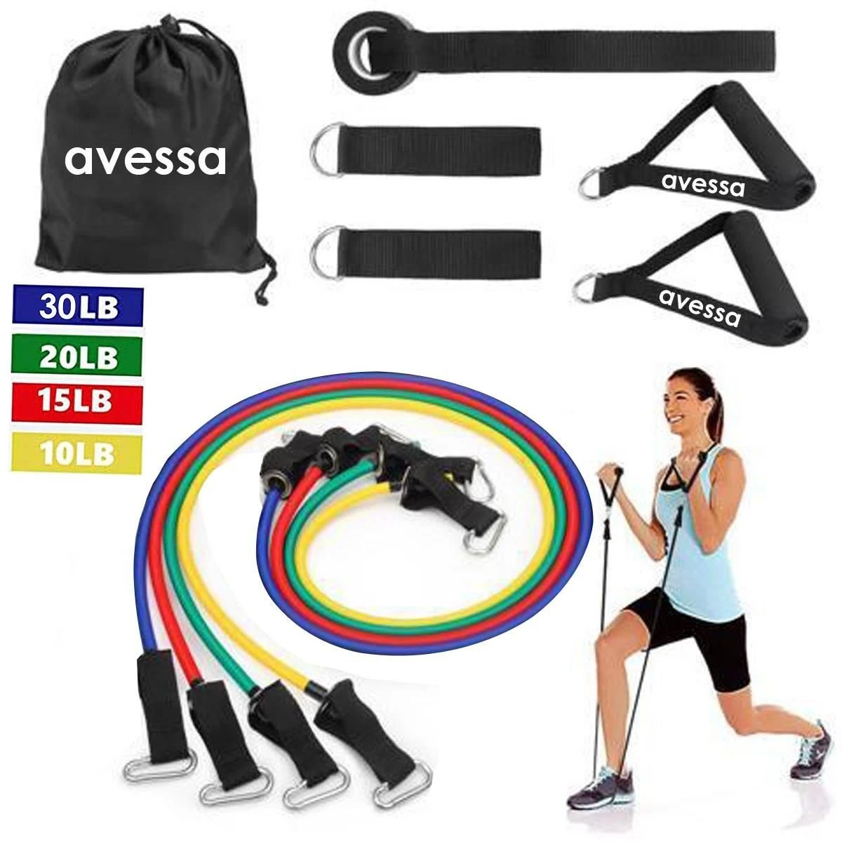 Avessa 4 Lü Direnç Lastiği Seti 10 Parça Acs-400