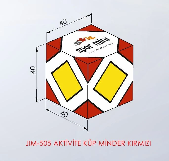 Aktivite Küp Minder Kırmızı