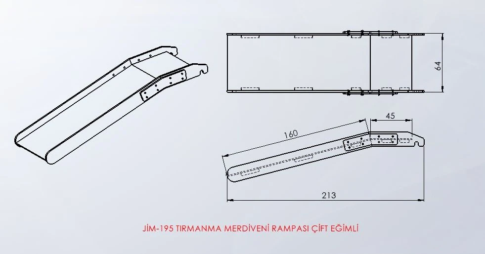 Tırmanma Merdiveni Rampası Çift Eğimli