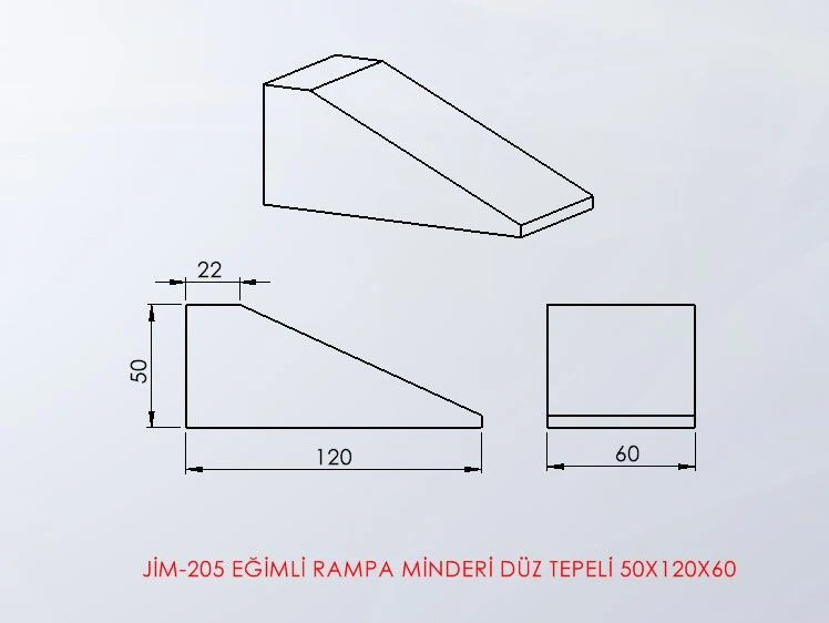 Eğimli Rampa Minderi Düz Tepeli